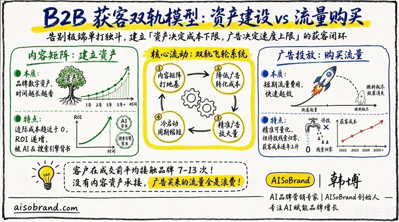 B2B获客：内容矩阵 vs 广告投放，钱该花在哪