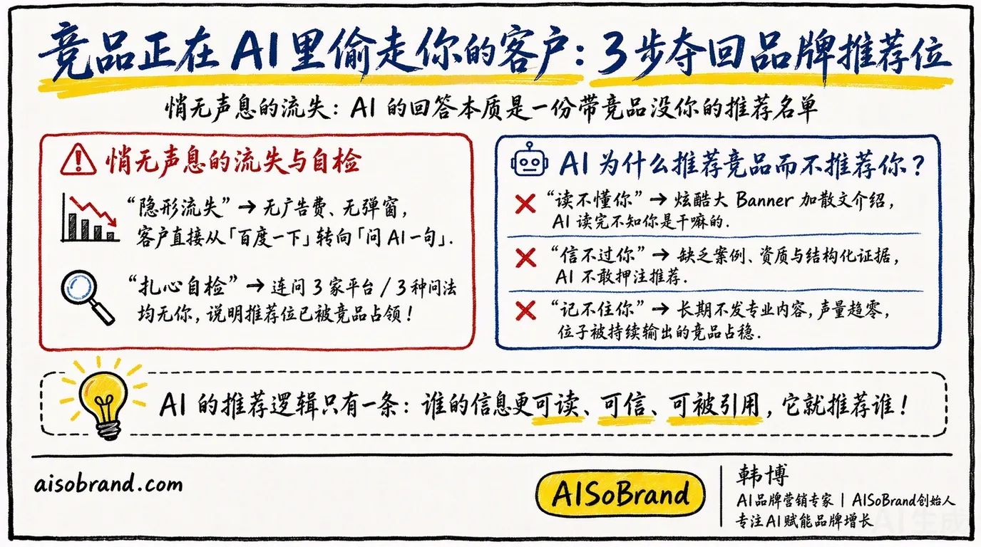 竞品正在AI里偷走你的客户：3步夺回品牌推荐位
