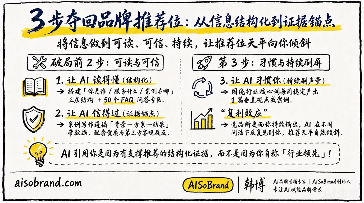 3步夺回品牌推荐位：从信息结构化到证据锚点
