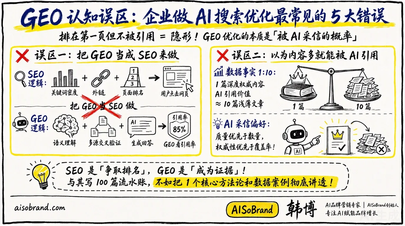 GEO认知误区：企业做AI搜索优化最常见的5大错误