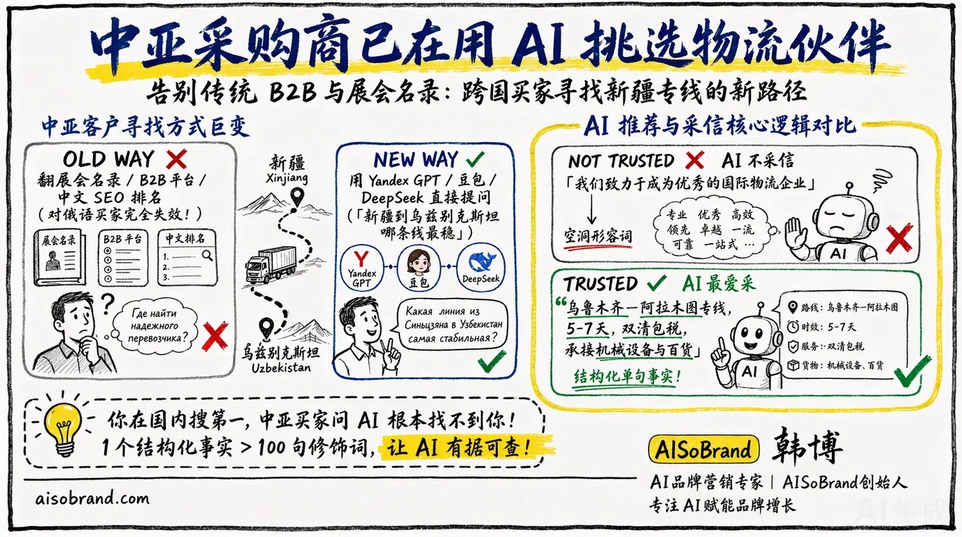 国际物流公司如何让中亚客户在AI里找到你