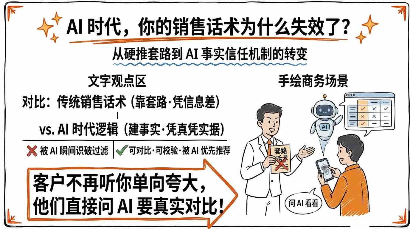 AI时代传统销售话术为何失效——从硬推套路到AI事实信任机制